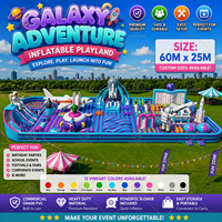 Grand château gonflable combiné avec aire de jeux et trampoline, équipement de divertissement extérieur, parc gonflable géant