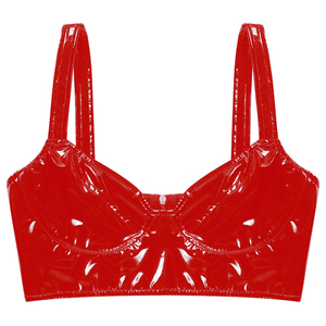 Soutien-gorge en cuir pour femme, personnalisé OEM, avec anneaux métalliques et œillets, style punk sexy, style motard audacieux, vente en gros d'usine - Product Image 4