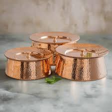 Copper Heritage Handi Serving <b>Pot</b> with Stainless <b>Steel</b> Cover Durable 58cm Diameter for Hotel Restaurant - Product Image 3