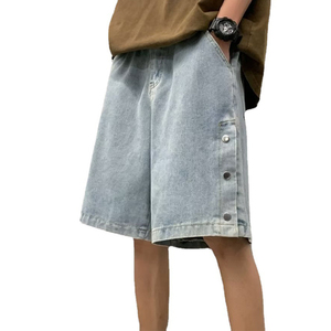 Pantalones Cortos de Mezclilla para Hombre 2026, Novedad con Hebilla, Cintura Media, Finos, Sueltos, Lavados, Estilo Retro Americano, Tendencia Urbana, Marca de Moda - Product Image 5