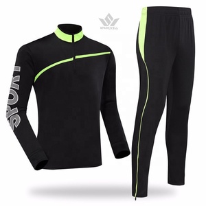 Conjunto Deportivo para Hombre, Rojo y Negro, con Cierre de Cremallera de un Cuarto, Sudadera de Manga Larga y Pantalones Deportivos, de Secado Rápido, en Poliéster, para Otoño - Product Image 3