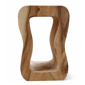 Taburete Artístico de Madera Maciza de Suar, Diseño Moderno Hecho a Mano, Ecológico, Calidad de Exportación, Forma Curva Única, para Hoteles Boutique - Product Image 4
