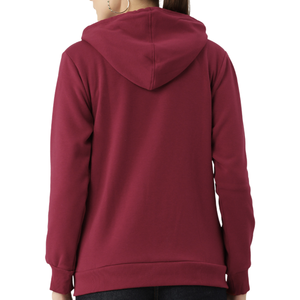 Sweat à capuche zippé en molleton de coton coupe classique pour femme, personnalisé, hiver/automne, coupe-vent, décontracté, respirant, séchage rapide, imprimé sur le devant - Product Image 6