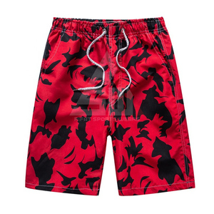 Shorts de plage brillants pour hommes 100% coton, taille élastique, légers, respirants, séchage rapide, écologiques, coupe ample, décontractés - Product Image 4