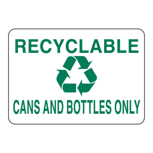 Panneau « Seulement les canettes et bouteilles recyclables » pour les zones de recyclage intérieures et extérieures - Product Image 2