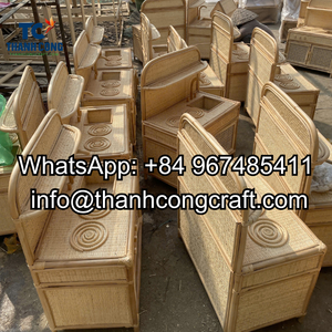 Mesitas de noche de mimbre modernas hechas a mano con elegante mesa de centro con acabado de ratán para muebles de sala de estar-Pedidos a granel disponibles - Product Image 3