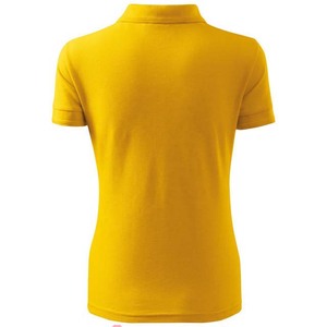 Polo Amarillo Sólido para Mujer, Manga Corta, Tejido, Ropa Casual - Product Image 2
