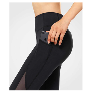Leggings Deportivos Negros de Cintura Alta, Largos, Sin Costuras, Tejidos, Elásticos, Transpirables, de Compresión, de Secado Rápido, con Control de Abdomen para Mujer - Product Image 6