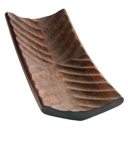 ถาดเสิร์ฟไม้สีเข้มทรงรี ราคาส่ง พร้อมลวดลายแกะสลัก สไตล์ญี่ปุ่นสมัยใหม่ จานไม้ตกแต่ง - Product Image 1