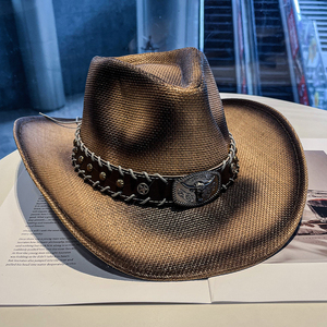 Chapeau de cowboy unisexe européen et américain, nouveau style jazz en laine, avec lacets et plumes, protection solaire extérieure, chapeau d'hiver chaud - Product Image 5