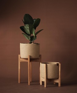 Soporte de madera para flores, diseño minimalista para uso en interiores con plantas verdes y velas, acabado sin recubrimiento, soporte de madera para plantas - Product Image 5