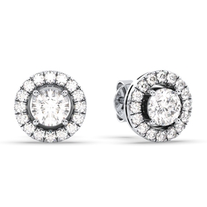 Boucles d'oreilles à visser REYES en diamant de laboratoire HPHT CVD de haute qualité, en or blanc massif 14 carats, bijoux fins pour femmes - Product Image 1