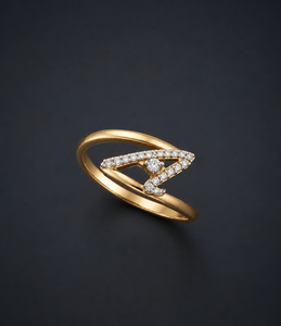 Aniva Minimalist 18K Solid Gold Brilliant Cut <b>Diamond</b> Letter <b>Ring</b> Pave Setting Engagement Band Unisex IGI Certified Fine Jewelry - Product Image 5