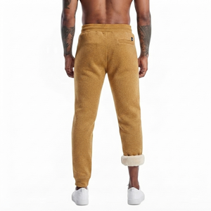 DROGEN EXPORT Men's Sweatpants Mustard Yellow Lightweight Fleece Joggers Casual Streetwear Athletic Pants Drawstring Closure - Product Image 2