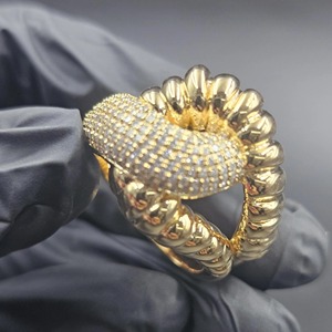 Hip Hop Knot <b>Ring</b> 925 Sterling <b>Silver</b> Gold Plated Iced Out Pave Twist Design Statement Bling Jewelry <b>Ring</b> <b>for</b> <b>Men</b> Women - Product Image 3