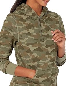Sudadera con Capucha de Camuflaje, Diseño Bottomland, Corte Regular, Felpa Francesa, para Mujer, Ropa de Otoño, con Bolsillo Delantero - Product Image 3