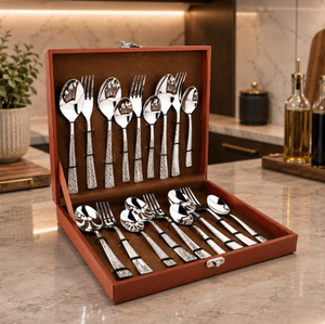 Juego de Cubiertos de Acero Inoxidable de Alta Resistencia con Mango Redondo Elegante, Utensilios de Cocina Modernos, Vajilla Plateada al por Mayor - Product Image 6