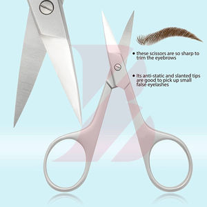 Tijeras para uñas de acero inoxidable con punta extrafina y hoja curva, herramienta de manicura de precisión para recortar cejas y pestañas y cuidado de la piel seca - Product Image 4