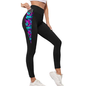 Womens High Waisted Yoga Pants with Pockets Sunflower Print Fitness Leggings <b>Tummy</b> <b>Control</b> Workout Tights Athletic Gym Apparel - Product Image 5