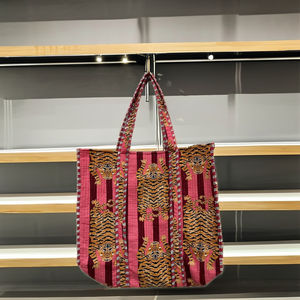 Bolsos de Mano Étnicos de Algodón Hechos a Mano para Mujer, con Cierre de Cremallera Acolchado, para Todas las Temporadas - Product Image 3