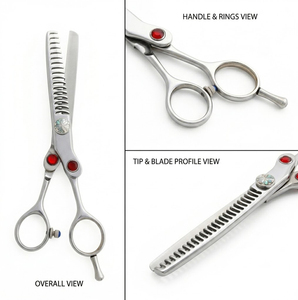 Ciseaux de coiffure professionnels 10 dents en acier inoxydable de haute qualité pour la texture des cheveux, ciseaux à effiler pour salon de coiffure, personnalisables OEM/ODM - Product Image 4