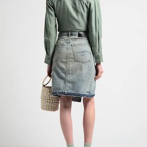 Falda Vaquera Informal de Moda para Mujer, Cintura Alta, Estilo Y2K, con Bolsillos y Botones, Midi Informal, Lista para Enviar - Product Image 3