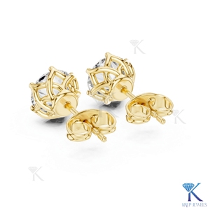 Lab Grown Diamond Solitaire Stud <b>Earrings</b> 6 Prong Crown Tulip Setting 14K/18K <b>Solid</b> Gold Women's Jewelry Wedding Party - Product Image 5