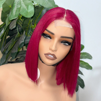 Parrucca Bob in Capelli Umani Vergini Brasiliani 6"-18" Corta Liscia Morbida Nera Naturale