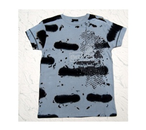 210G transfert de chaleur décontracté gaufrage impression été coton à manches courtes 0 cou t-shirt pour hommes - Product Image 1