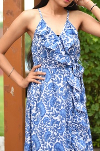 Hot Selling Hand Block Printed Indian Cotton Dress 100% Floral Embroidered <b>Tunics</b> Casual Style Maxi Length Gown At Factory Price - Product Image 2