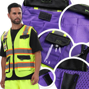 เสื้อกั๊กสะท้อนแสงสองสีแบบหลายกระเป๋าเพื่อความปลอดภัย - Product Image 5