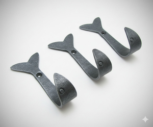 ชุดตะขอแขวนผนังรูปหางวาฬสไตล์เรโทร 3 ชิ้น ตกแต่งบ้านสไตล์ทะเล ทำจากเหล็กดัด แข็งแรง ทนทาน สีเทาโบราณ เหมาะสำหรับแขวนเสื้อผ้า ผ้าขนหนู ใช้ในโรงแรม - Product Image 3