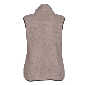 Chaleco polar térmico beige transpirable para mujer, el más vendido, con cuello en V, bolsillos con cremallera, bolsillo en el pecho con parche tejido, sin mangas, para exteriores - Product Image 3