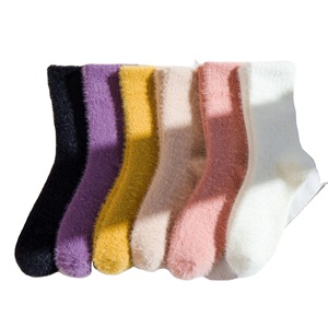 Women Cozy Crew <b>Socks</b> Spring Yoga Basketball Anti-Foul Sleep <b>Bed</b> Floor Home Fluffy Coral Velvet Fuzzy Fleece <b>Socks</b> Custom Logo - Product Image 6