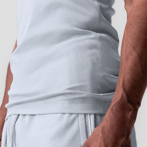 DAIZEN STAR OEM Men's Athletic Tank Top Polyester/Cotton Knitted Lightweight Breathable Fitness Training Shirt - Product Image 4