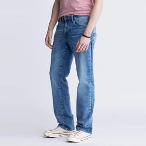 Jean en denim slim droit pour homme, style streetwear, éco-responsable, blanc délavé, prix de gros abordable - Product Image 4