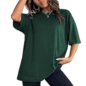 Custom Women's Drop Shoulder <b>T</b> <b>Shirt</b> 100% Cotton Oversized Casual Blank Manufacturer - Product Image 3