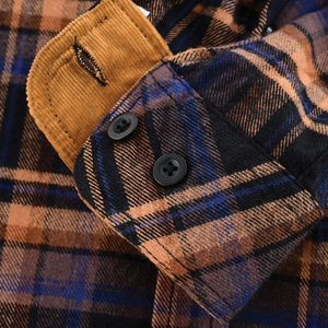 Camisa de Franela para Hombre, de Manga Larga, a Cuadros, con Botones, de Algodón, Informal, para Trabajo, con Bolsillos Dobles, al por Mayor - Product Image 4