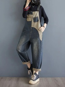 Salopette en jean décontractée et élégante pour femme, douce et confortable, avec bretelles réglables, tenue tendance pour le quotidien et le streetwear - Product Image 5
