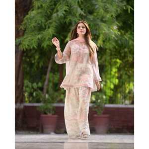 Ensemble de soirée élégant pour femmes, haut et palazzo avec dupatta pour les occasions formelles - Product Image 4