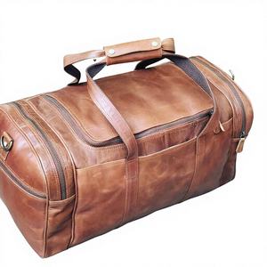 Bolsa de Viaje Vintage de Cuero Genuino con Cierre de Cremallera, Gran Capacidad, Unisex, Material Resistente y Duradero - Product Image 5