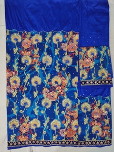 Cultural Splendor Nigerian Luxurious Hand Beaded George Wrapper 100% Polyester <b>Fabric</b> High Quality Stone Work Party Wear Girls - Product Image 3