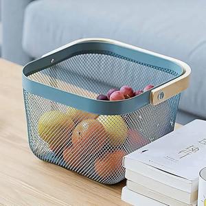 Paniers de rangement robustes en fil d'acier et bois massif pour cuisine, placard, garde-manger et rangement domestique - Product Image 5