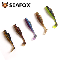 Leurre de pêche artificiel en TPR souple multicolore 6,7 cm 2,25 g, type Shad à queue en T, action flottante, pour usage en lac, longue tenue