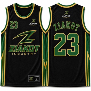 Vente en gros directe - Ziakot Industry - Maillot de basket-ball authentique rétro personnalisé noir or-blanc - Product Image 6