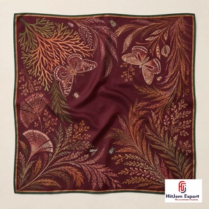 Elegant Custom Printed Luxury <b>Silk</b> <b>Scarf</b> Womens Square Headscarf Lightweight Fashion Fabric OEM ODM Manufacturer Taiwan Supplier - Product Image 5