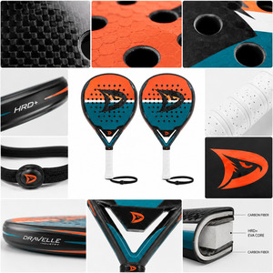 Raqueta de Pádel Profesional de Fibra de Carbono 12K, Fabricante de Raquetas de Pádel con Logotipo Personalizado, Forma de Diamante, Color Verde Azulado y Naranja, Raqueta de Pádel de Alta Potencia para Torneos - Product Image 4