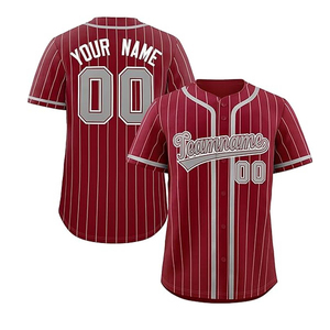 Maillot de baseball OEM à manches courtes, vierge, économique, en gros, broderie, 100% polyester, respirant, col en V, bretelles réglables, World Jersey - Product Image 5