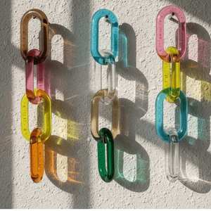 Large Size Colorful Transparent Resin Angel Style Chain Links for Wall Hanging Decor DIY Projects Room Divider Accessories - Product Image 2