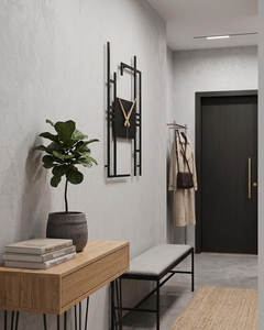 Horloge murale moderne en métal, design géométrique vertical, horloge abstraite contemporaine, décoration de luxe pour le salon - Product Image 4